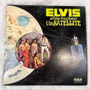 ELVIS PRESLEY Vintage Vinyl Record w/ Cover - Aloha From Hawaii 1972, 2 Discs